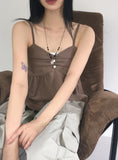 [MADE] Ferran chiffon shirring button sleeveless blouse