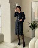 Duel Glitter Pocket Tweed One Piece