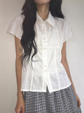 Anz Pure Cap Sleeve Semi-Crop Blouse