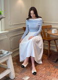 Eki Banding Shirring Flare Long Skirt