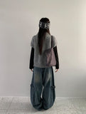 Siduri Hairy Collar Short Sleeve Knit Cardigan