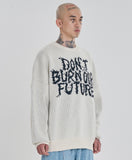 SALE★ Oversized Slogan Wool Knit Sweater