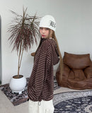 Trini Lettering Knit Hood Zip-Up