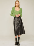 Fox Leather Maxi Skirt