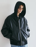 Overfit Bomber Hooded Jacket