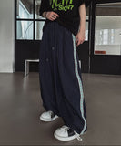 Route Track Color Matching Wide Pants