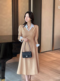 Mush Tweed Shirt Layered Puff Strap One Piece