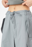 Cotton waist string parachute pants