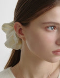 Ice Block Silver One-Touch Earrings S