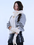 [SET] Short Color Matching Muffler & Gloves Set