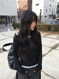 [1+1][MADE] Hanky Tencel Layered See-through Long Sleeve T-Shirt