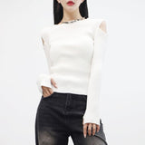trun shoulder cut-out knitwear