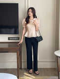 Ravidol See-through Check Puff Blouse