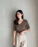Verena V-neck Ribbed Knit