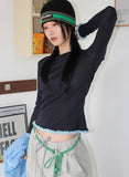 TENCEL FRILL SLEEVE T