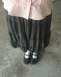 Hetty Tiered See-Through Frill Banding Midi Skirt