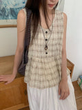 [BAONHAUS] Korine Flower Shirring Sleeveless Blouse