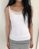 Curren Lace Ribbed Sleeveless