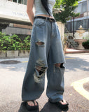 Pave Vintage Damage Balloon Denim Pants