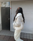 Fogle Half Moon Fur Cross Shoulder Bag