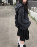 Anul Cable Hood Knit Zip-Up