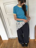 Kayari Color Basic Layered Crop Short Sleeve Tee