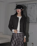 [MADE] Sae Basic Peach Fuzz Cut Collar Short Jacket