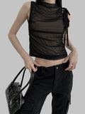 Hankle see-through knot sleeveless