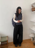Horik Side Cut Wide Cotton Pants