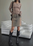 Dignal midi denim skirt