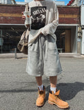 Drag rivet sweat half pants