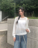 Fend Strap Wide Denim Pants