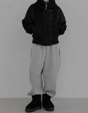Hip sack brushed wide jogger pants