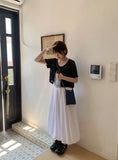 Deloin Pintuck Banding Balloon Long Skirt