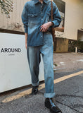 Flood cat brush western denim pants