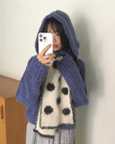 Loltz Dot Color Matching Wool Angora Fur Muffler