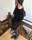 O-Ha Boat Neck Off-Shoulder Side Shirring Slim Knit