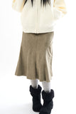 Moss garment washed skirt