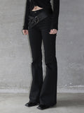 Flap bootcut pants