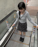 Ugi Color Layered Shirring T-shirt