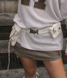 Button Strap Multi Pocket Belt Bag