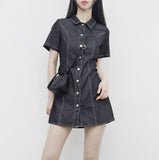 hoz stitch denim one piece