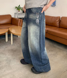 Shari Summer Washing Wide Denim Pants