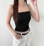 [With Cup] Four Seasons Square Neck String Sleeveless