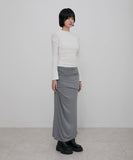 Layered Draped Jersey Maxi Skirt