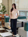 Light Square Short Sleeve Tweed Blouse Jacket