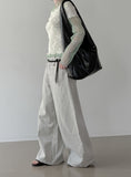 Modic Cut-out Wide Flow Cotton Pants