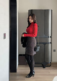 Cleans Check Tweed A-Line Mini Skirt