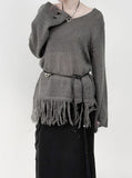 Lynch Fringe V-Neck Knit