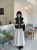 Peuin Banding Shirring Pocket Long Skirt